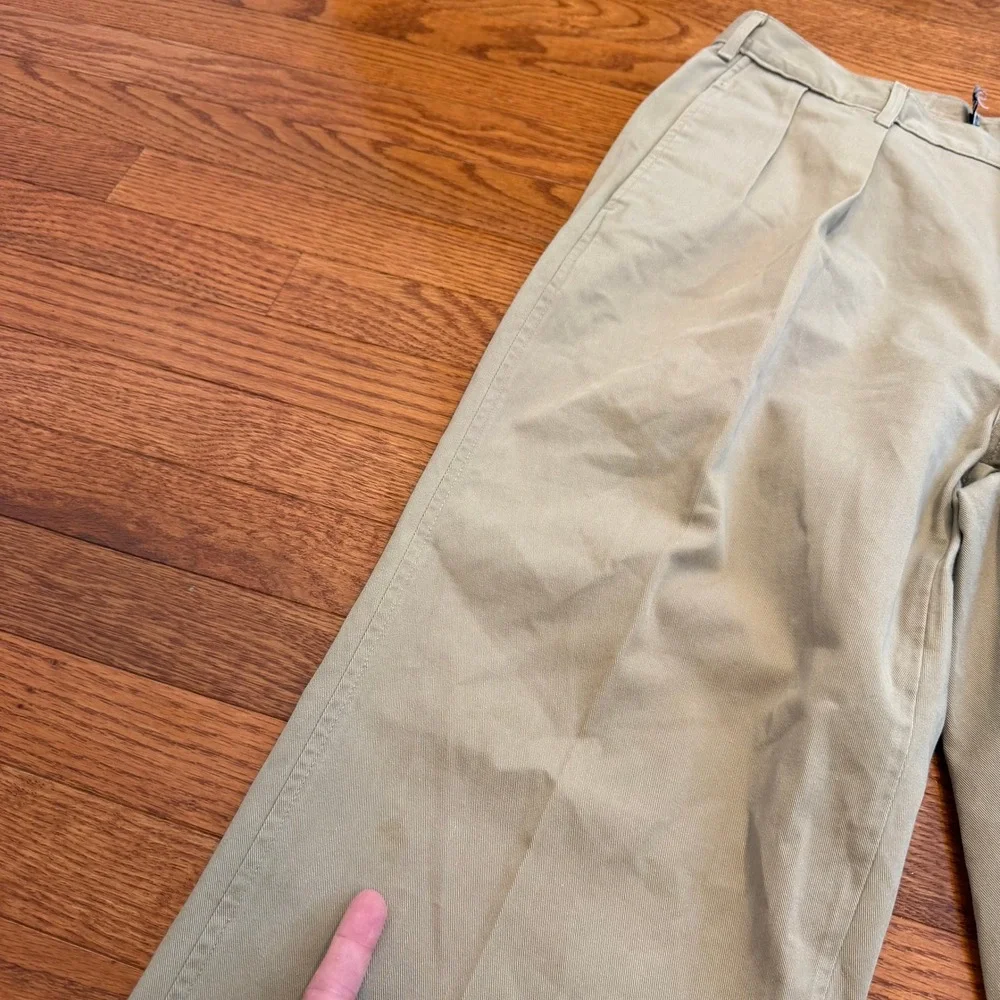 Vintage Polo Ralph Lauren Pleated Chino Pants Fits Mens 36x30 Khaki Made in USA